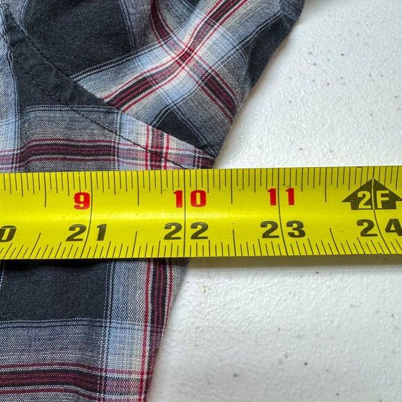 Wrangler Western Shirt Mens Medium Black Plaid Pearl Snap Cowboy Ranch Farm Work - Picture 8 of 10